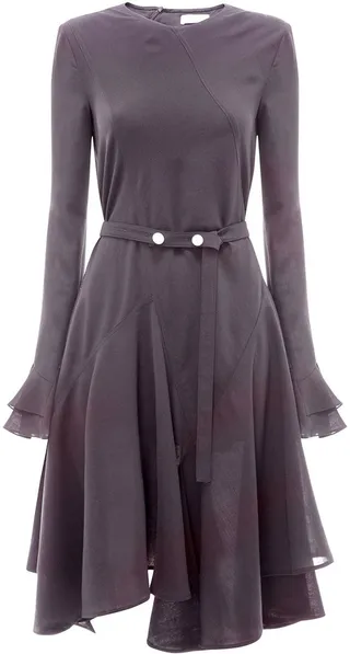 Godet Ruffled Hem Dress