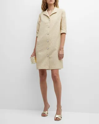 Shimmering Sands Jacquard Shirtdress