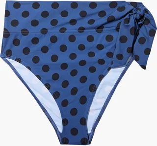 Separates Sculpt knotted polka-dot mid-rise bikini briefs