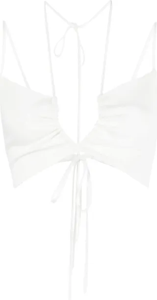 Tie-Fastening Cropped Top