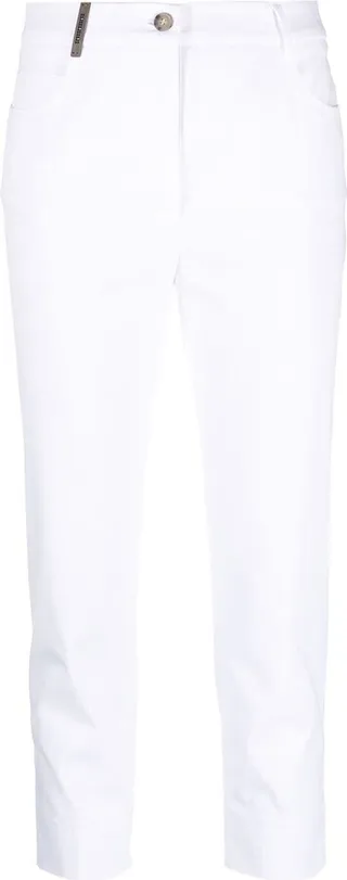 Cropped Slim-Cut Trousers