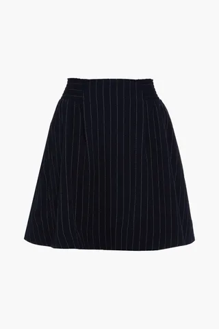 Pinstriped stretch-crepe mini skirt