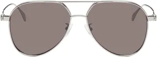 Alexander McQueen Silver Skull Aviator Sunglasses