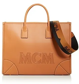 Mcm Large Munchen Tote in Spanish Calf Leather