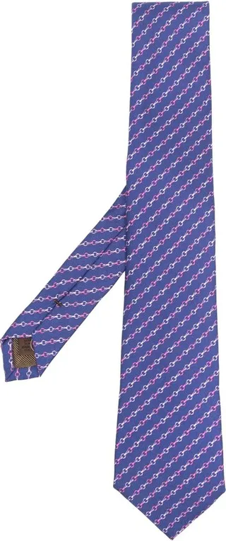 Graphic-Print Silk Tie