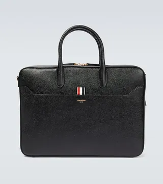 Grained leather briefcase