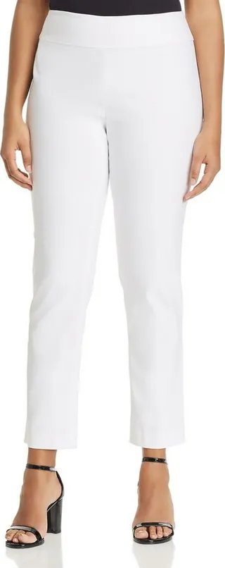 Plus Womens Solid Work Straight Leg Pants