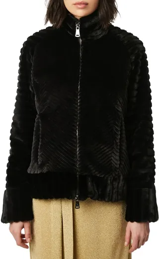 Textured Faux Fur Jacket