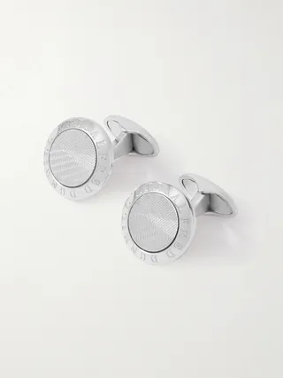 Logo-Engraved Silver-Tone Cufflinks