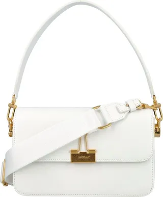 Off-White Binder Clip Foldover Top Crossbody Bag