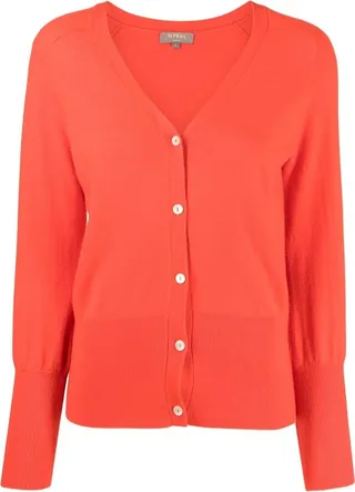 fine-knit V-neck cardigan