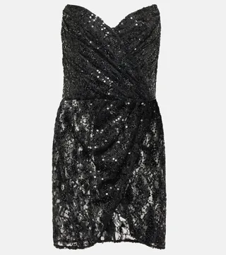 Embellished lace minidress