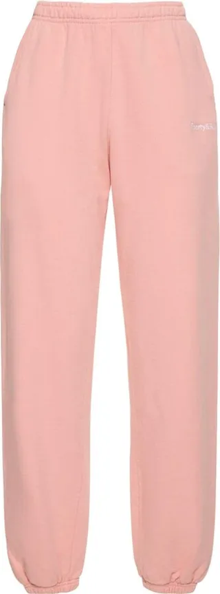Serif embroidered cotton sweatpants