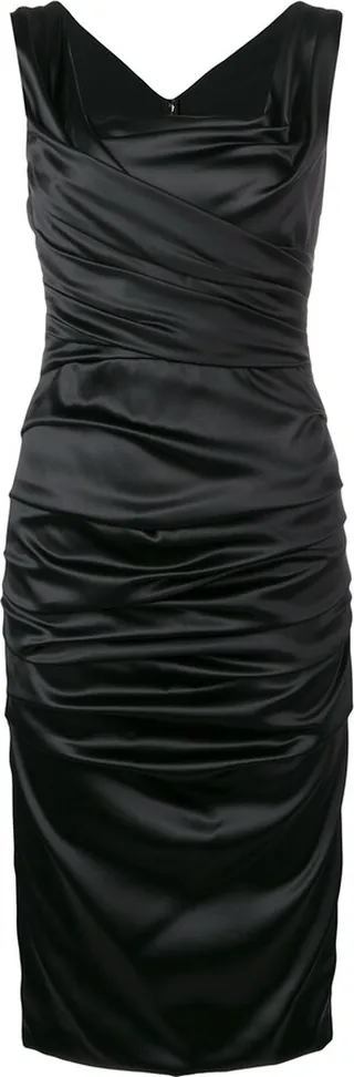 Gathered Ruffle Midi Dress