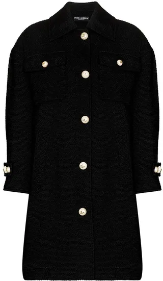 Single-Breasted Textured Coat