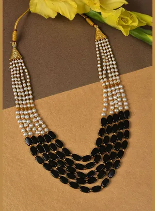 Gold Plated Designer Stone Pearl Necklace