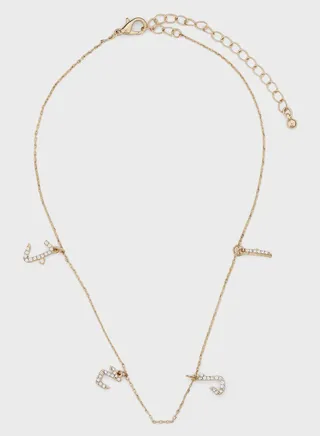 Hobb-Diamante Charm Choker Necklace