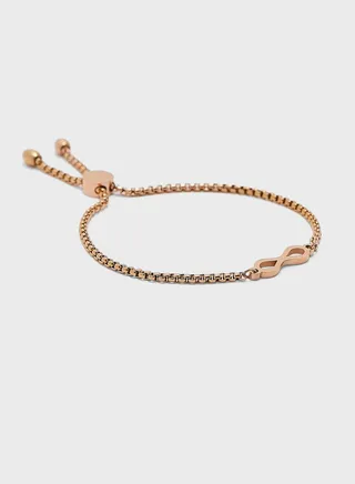 Infinity Endless Love Pendant Adjustable Slider Clasp Bracelet