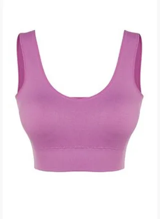 Pink Seamless/Seamless Support/Shaping Texture Self-Pattern Sports Bra