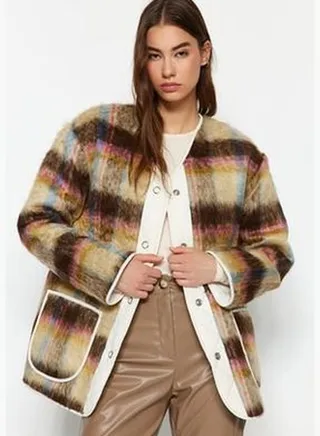 Multicolored Premium Oversized Reversible Quilted Coat TWOAW24MO00062