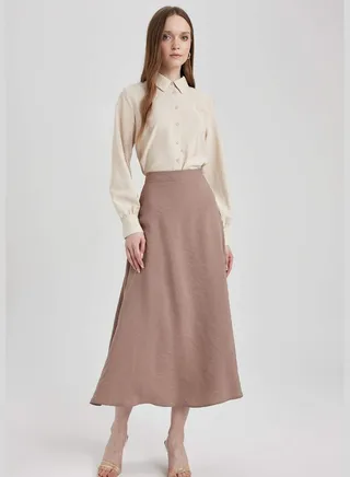 Woman A Line Woven Skirt