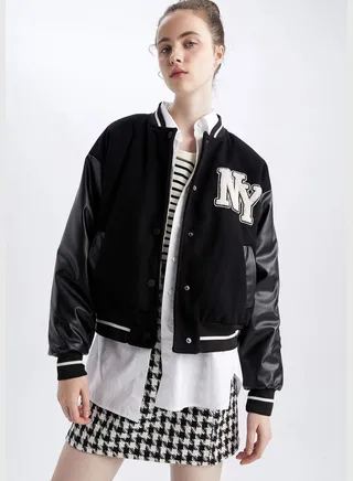 Woman Regular Fit Bomber Outer Wear Jacket