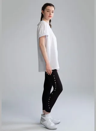 Fitted Slogan Print Leggings