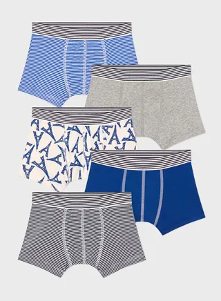 Kids 5 Pack Assorted Boxers