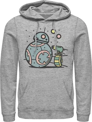 Men's Star Wars: The Rise of Skywalker Droid Cuties Pull Over Hoodie - Athletic Heather - Large
