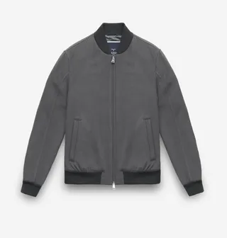 Cashmere Bomber Jacket with Zip Closure