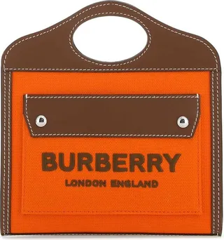 Burberry Pocket Logo Embroidered Micro Tote Bag