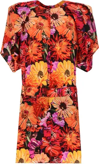 Stella McCartney Floral Printed Belted Waist Mini Dress