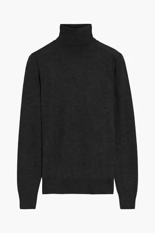 Mélange cashmere turtleneck sweater
