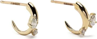 14K Yellow Gold Premier Amigos Diamond Hoop Earrings