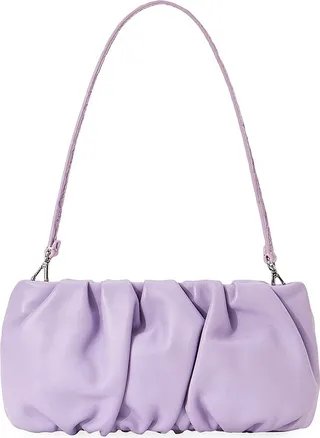 Bean Ruched Leather Shoulder Bag