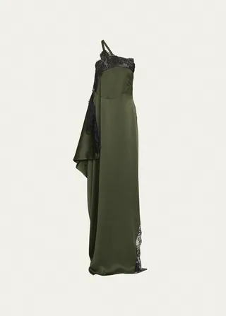 Asymmetric Lace Slip Dress