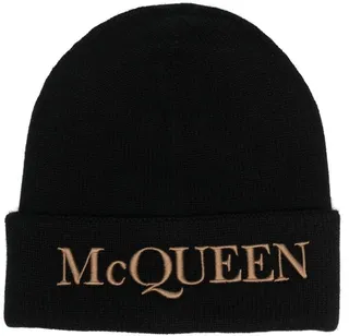 Embroidered-Logo Ribbed Beanie