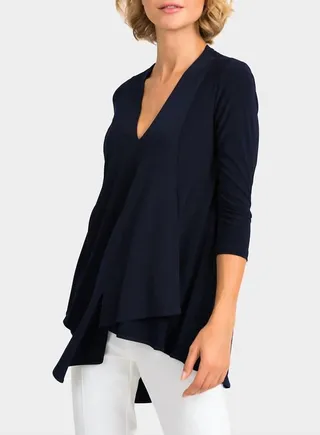 V Neck Tunic in Midnight Blue
