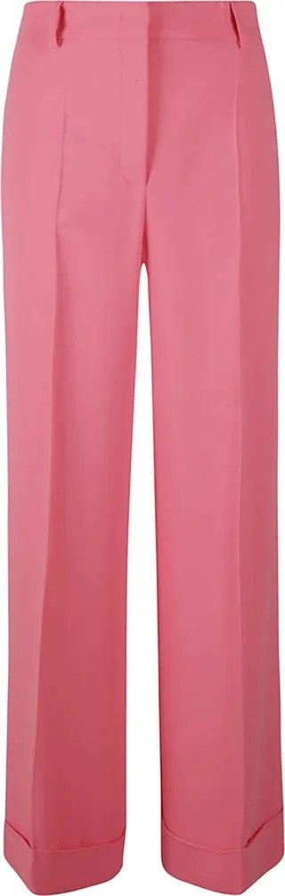 Straight Leg Plain Trousers
