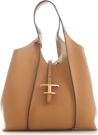 Shopping Bag T Timeless In Pelle Marrone Media Xbwtsba0300q8es410