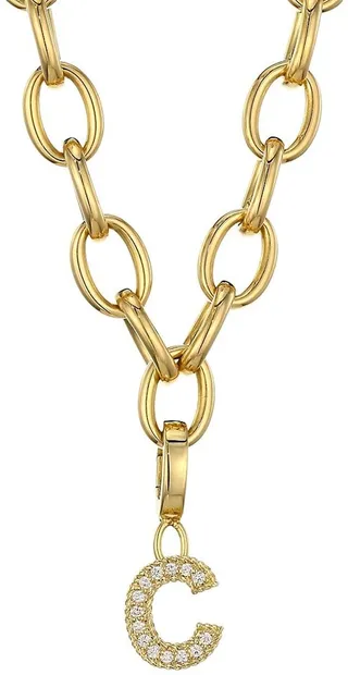 Princess Charms 18K Yellow Gold & Diamond Initial Charm