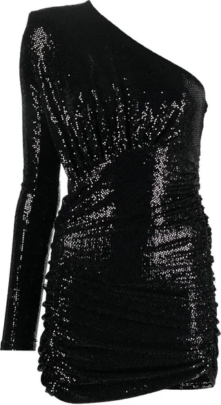 One-Shoulder Sequin-Embellished Minidress