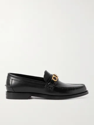 Logo-Embellished Leather Loafers