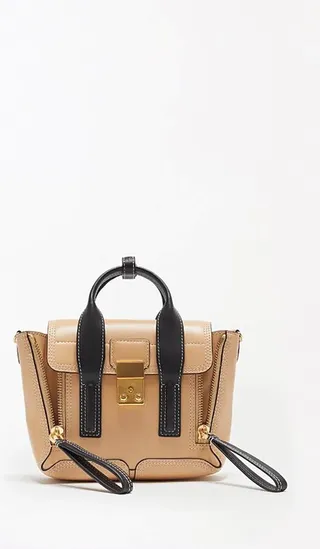 Pashli Mini Satchel in tan-black