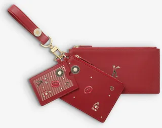 Womens Red Diabolo de Leather Pouches