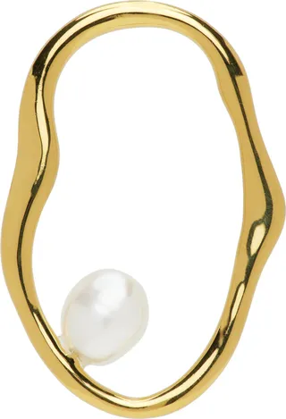 Maria Black Gold Nugget Earring