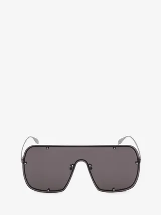 Studs Mask Sunglasses In Ruthenium