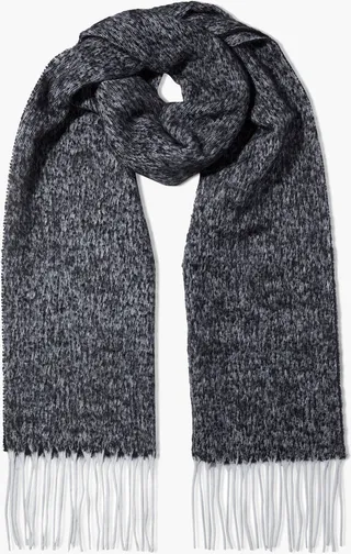 Josi fringed mélange wool-blend scarf