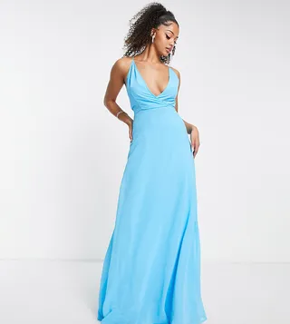 ASOS DESIGN Tall cami wrap maxi dress with lace up back