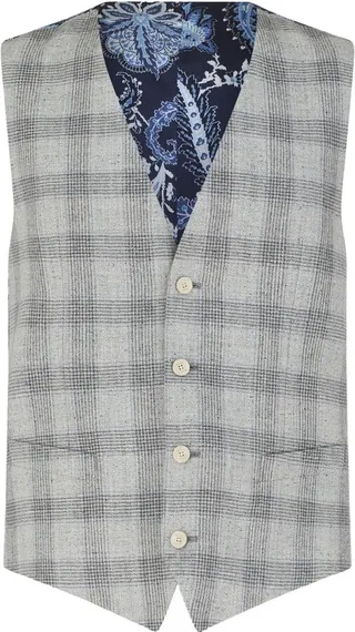 Checked Sleeveless Vest